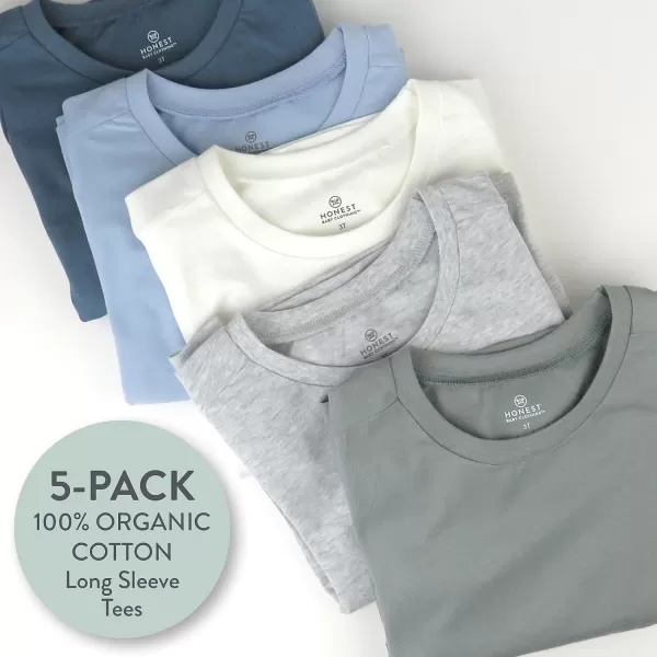 HonestBaby Unisex Baby Multipack Long Sleeve TShirts Tee 100 Organic Cotton5pack Prep School Rebel Boy