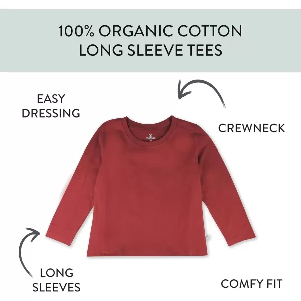 HonestBaby Unisex Baby Multipack Long Sleeve TShirts Tee 100 Organic Cotton5pack Romantic Pink