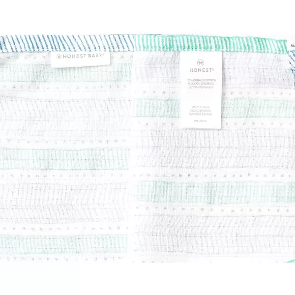 HonestBaby UnisexBaby 2Pack Organic Cotton Swaddle Blankets Legacy2Pack Dots amp DashesLight Blue