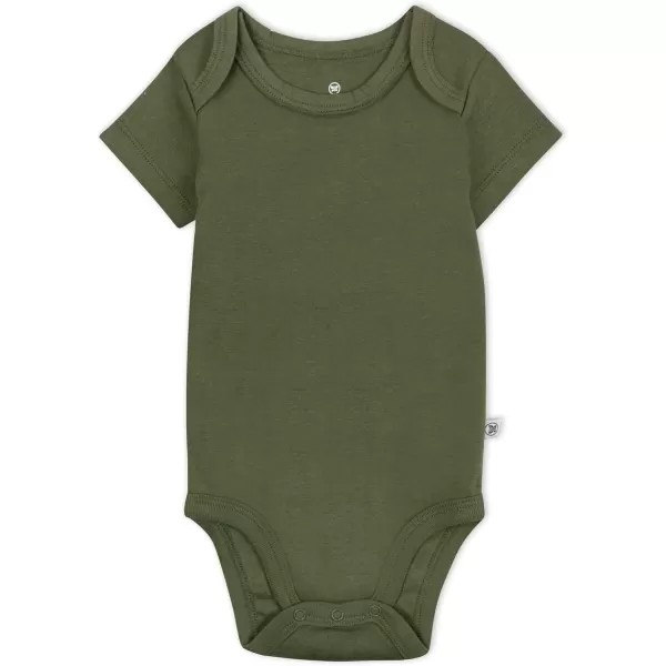 HonestBaby babyboys 5pack Short Sleeve Bodysuits Onepiece 100 Organic Cotton for Infant Baby Boys Unisex5pack Earthy Blues