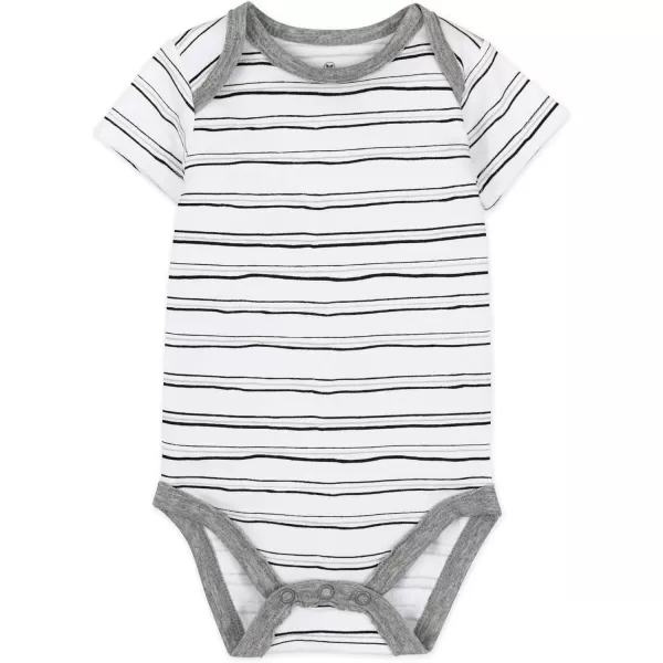 HonestBaby babyboys 5pack Short Sleeve Bodysuits Onepiece 100 Organic Cotton for Infant Baby Boys Unisex5pack Pattern Play