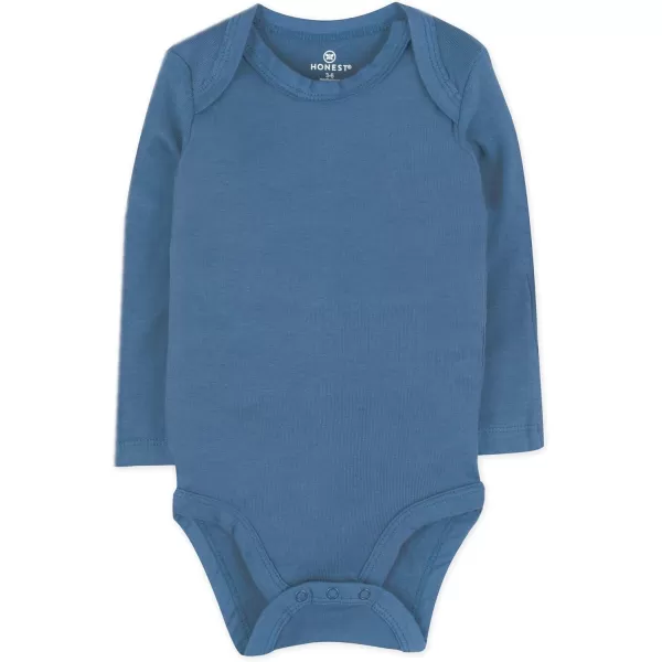 HonestBaby babyboys Multipack Long Sleeve Bodysuits Onepiece Organic Cotton for Infant Baby Boys Unisex Legacy3pack Blue Ombre