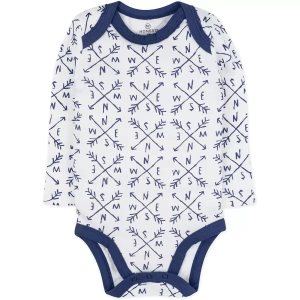 HonestBaby babyboys Multipack Long Sleeve Bodysuits Onepiece Organic Cotton for Infant Baby Boys Unisex Legacy4pack Compass
