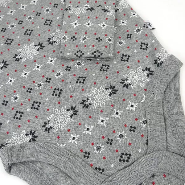 HonestBaby babyboys Multipack Long Sleeve Bodysuits Onepiece Organic Cotton for Infant Baby Boys Unisex Legacy4pack Fair Isle Gray