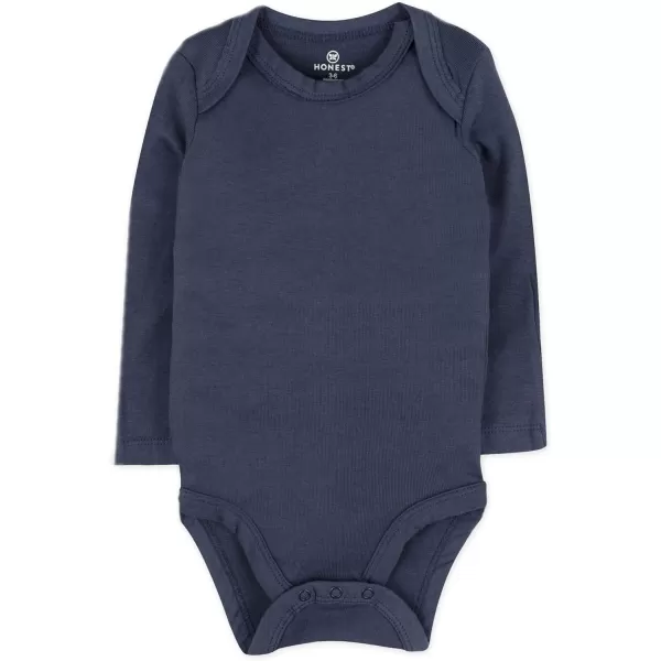 HonestBaby babyboys Multipack Long Sleeve Bodysuits Onepiece Organic Cotton for Infant Baby Boys Unisex Legacy5pack Blue Ombre