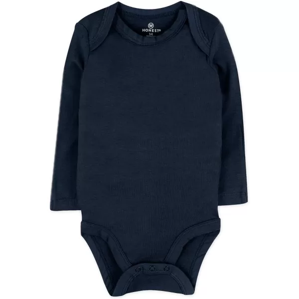 HonestBaby babyboys Multipack Long Sleeve Bodysuits Onepiece Organic Cotton for Infant Baby Boys Unisex Legacy5pack Blue Ombre