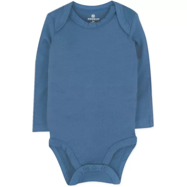 HonestBaby babyboys Multipack Long Sleeve Bodysuits Onepiece Organic Cotton for Infant Baby Boys Unisex Legacy5pack Blue Ombre