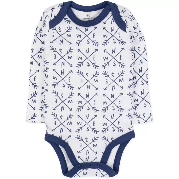 HonestBaby babyboys Multipack Long Sleeve Bodysuits Onepiece Organic Cotton for Infant Baby Boys Unisex Legacy5pack Dots amp Dashes