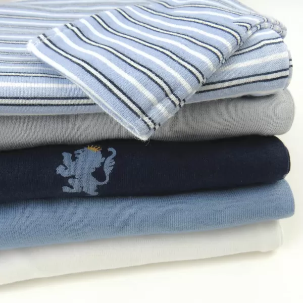 HonestBaby babyboys Multipack Long Sleeve Bodysuits Onepiece Organic Cotton for Infant Baby Boys Unisex Legacy5pack Habersashery Blue