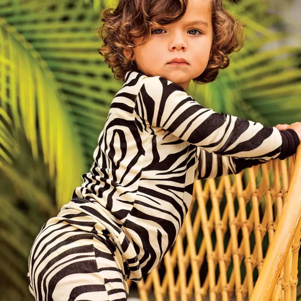 HonestBaby boys Multipack 2piece Pajamas Sleepwear Pjs 100 Organic Cotton for Infant Baby and Toddler Boys UnisexBrown Zebra