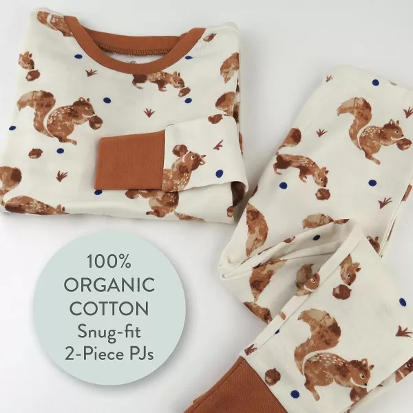 HonestBaby boys Multipack 2piece Pajamas Sleepwear Pjs 100 Organic Cotton for Infant Baby and Toddler Boys UnisexNuts