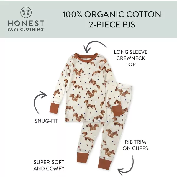 HonestBaby boys Multipack 2piece Pajamas Sleepwear Pjs 100 Organic Cotton for Infant Baby and Toddler Boys UnisexNuts