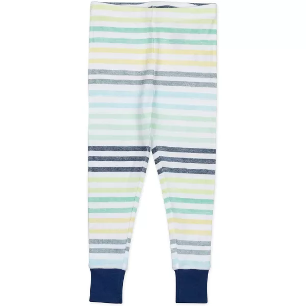 HonestBaby boys Multipack 2piece Pajamas Sleepwear Pjs 100 Organic Cotton for Infant Baby and Toddler Boys UnisexRainbow Stripe Blues