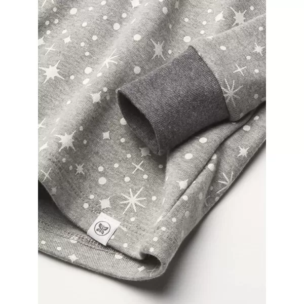 HonestBaby boys Multipack 2piece Pajamas Sleepwear Pjs 100 Organic Cotton for Infant Baby and Toddler Boys UnisexTwinkle Star Gray