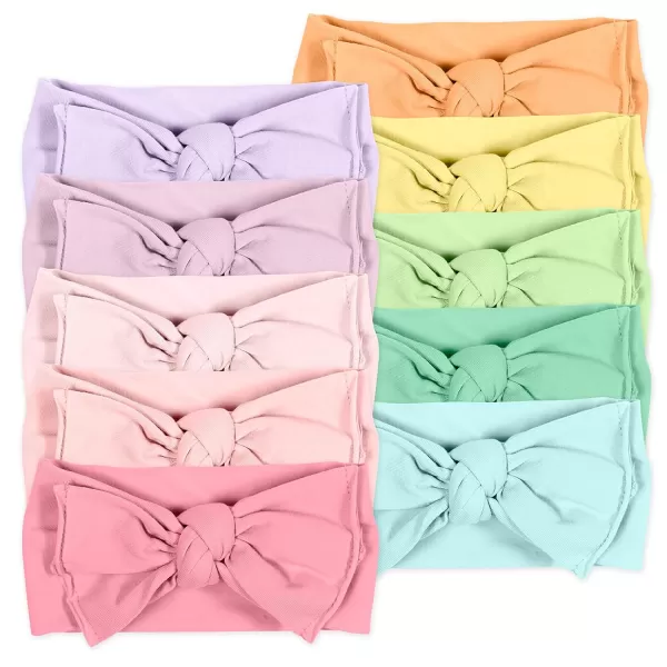 HonestBaby unisex baby Organic Cotton Headband Multipacks Headwrap 10pack Rainbow Girl One Size US10Pack Rainbow Girl One Size