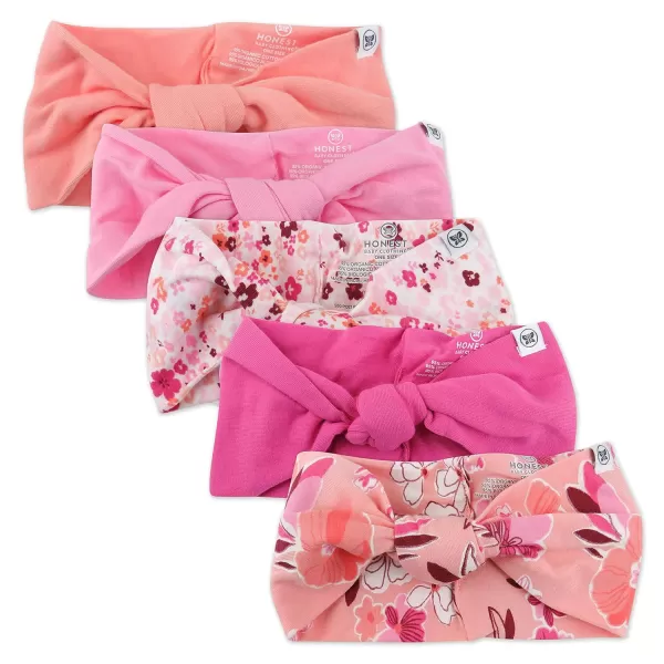 HonestBaby unisex baby Organic Cotton Headband Multipacks Headwrap 10pack Rainbow Girl One Size US5Pack Dreamy Floral Pink Peach One Size
