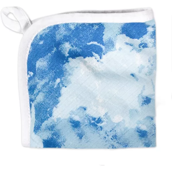 HonestBaby unisex baby Organic Cotton Washcloth MultiPack Winter Accessory Set 5pack Bright White One Size US5pack Watercolor WorldNavy One Size