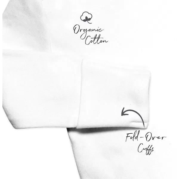 HonestBaby unisexbaby 3pack Long Sleeve Sidesnap Kimono Bodysuits Organic Cotton for Infant Baby Boys Girls UnisexBright White