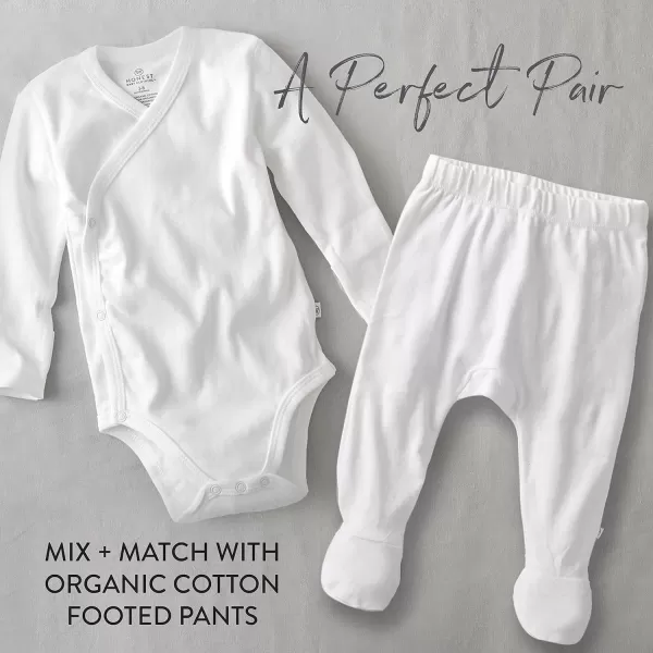 HonestBaby unisexbaby 3pack Long Sleeve Sidesnap Kimono Bodysuits Organic Cotton for Infant Baby Boys Girls UnisexHonestly Pure White