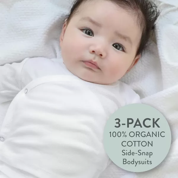 HonestBaby unisexbaby 3pack Long Sleeve Sidesnap Kimono Bodysuits Organic Cotton for Infant Baby Boys Girls UnisexJumbo Floral Lilac