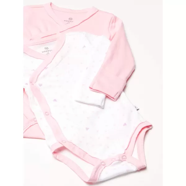 HonestBaby unisexbaby 3pack Long Sleeve Sidesnap Kimono Bodysuits Organic Cotton for Infant Baby Boys Girls UnisexLove Dot