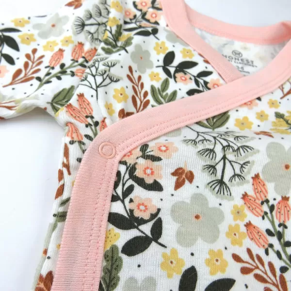 HonestBaby unisexbaby 3pack Long Sleeve Sidesnap Kimono Bodysuits Organic Cotton for Infant Baby Boys Girls UnisexScottish Ivy