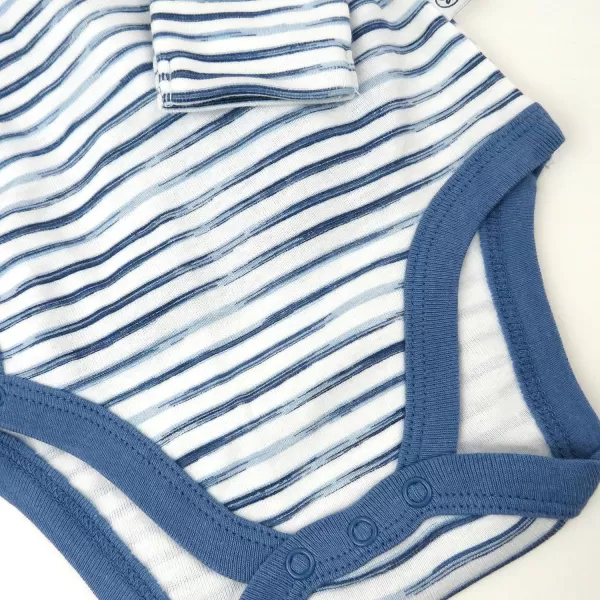 HonestBaby unisexbaby 3pack Long Sleeve Sidesnap Kimono Bodysuits Organic Cotton for Infant Baby Boys Girls UnisexTie Dye Blues