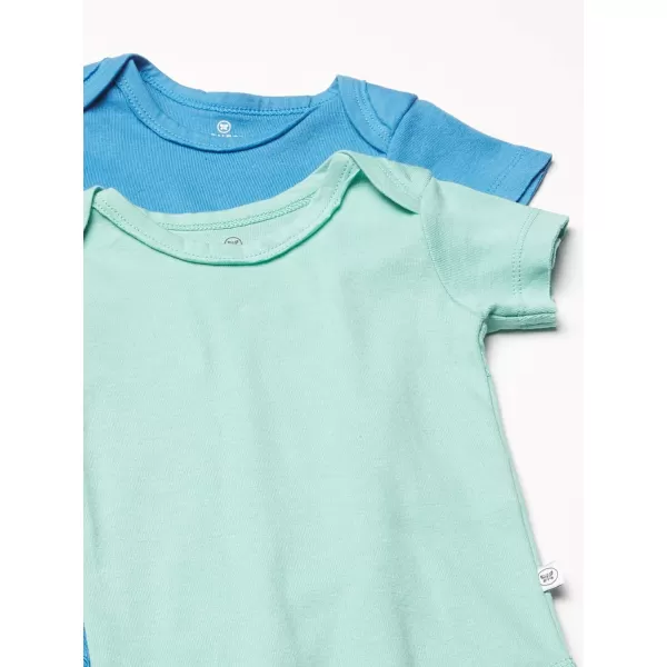 Honestbaby 10Pack Short Sleeve Bodysuits OnePiece 100 Organic Cotton for Infant Baby Boys Girls UnisexRainbow Boy