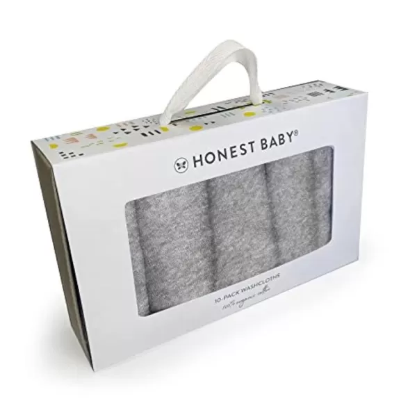 HonestBaby 10Pack Organic Cotton BabyTerry Wash Cloths Rainbow Pinks One SizeOne Size 10pack Gray Heather