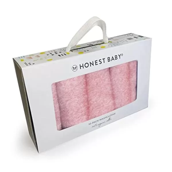 HonestBaby 10Pack Organic Cotton BabyTerry Wash Cloths Rainbow Pinks One SizeOne Size 10pack Pink