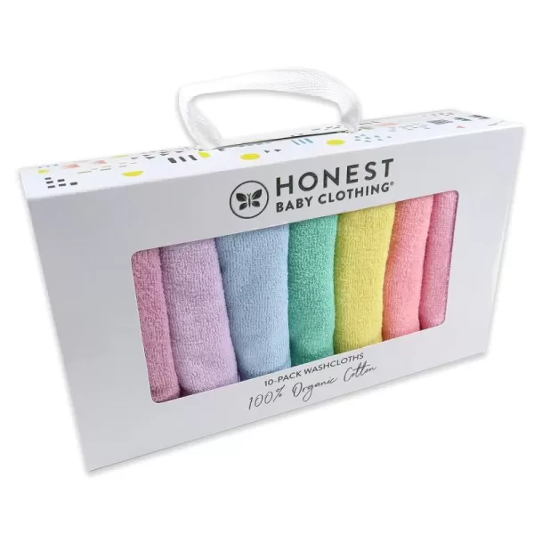 HonestBaby 10Pack Organic Cotton BabyTerry Wash Cloths Rainbow Pinks One SizeOne Size 10pack Rainbow Pinks