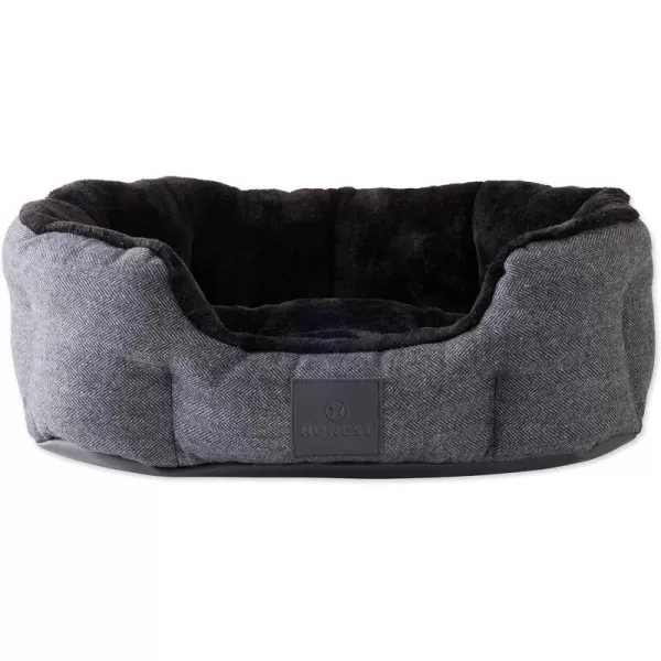 HonestBaby 2Piece Dog Bed Set with Removable Pillow Tweed and Faux Fur for Pets BlackGray Herringbone SmallHonestBaby 2Piece Dog Bed Set with Removable Pillow Tweed and Faux Fur for Pets BlackGray Herringbone Small