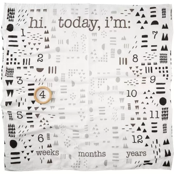 HonestBaby Baby Organic Cotton Milestone BlanketPattern Play One Size