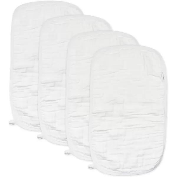 HonestBaby Baby Organic Cotton MultiLayer Burp Cloths Multipack Pattern Play One SizeOne Size 4pack Bright White