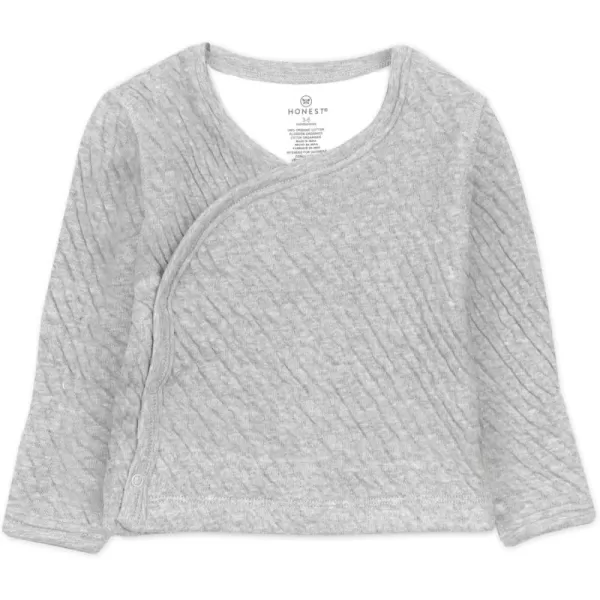 HonestBaby Baby SideSnap Matelasse Mini Quilted Cozy 100 Organic Cotton TopLight Gray Heather