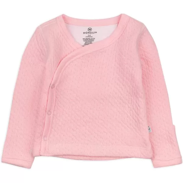 HonestBaby Baby SideSnap Matelasse Mini Quilted Cozy 100 Organic Cotton TopPink