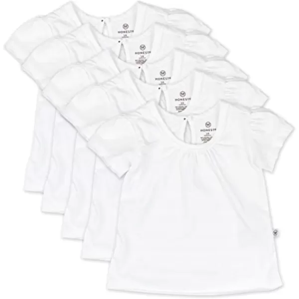HonestBaby Baby and Toddler Short Sleeve 100 Organic Cotton TShirt Multipack LegacyBright White