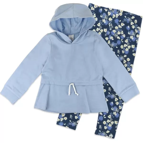 HonestBaby Fashion Outfit Sets Tops and Bottoms 100 Organic Cotton for Baby Toddler Girls LEGACY2 Painterly Ditsy Navy
