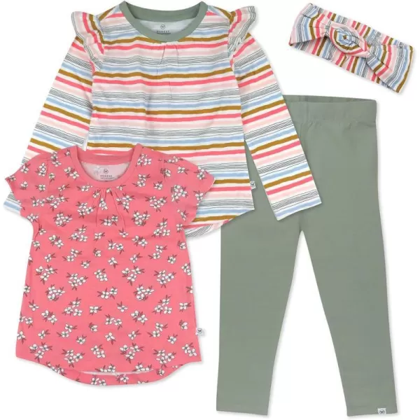 HonestBaby Fashion Outfit Sets Tops and Bottoms 100 Organic Cotton for Baby Toddler Girls LEGACY4 Honey Kisses