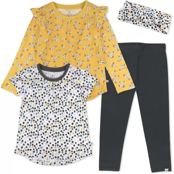 HonestBaby Fashion Outfit Sets Tops and Bottoms 100 Organic Cotton for Baby Toddler Girls LEGACY4 Multi Dot