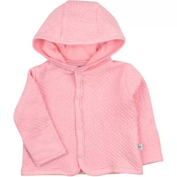 HonestBaby Front Hooded Jackets Sidesnap Top Hoodies in Cozy 100 Organic Cotton Infant Baby Boys Girls UnisexStrawberry Cream