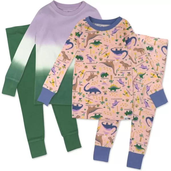 HonestBaby Multipack 2 4Piece Pajamas Sleepwear Holiday 100 Organic Cotton Infant Baby and Toddler Boys Girls UnisexDinoland