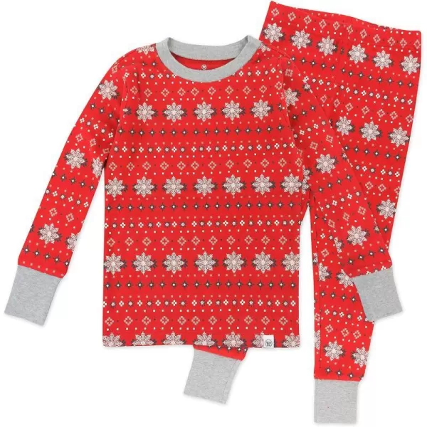 HonestBaby Multipack 2 4Piece Pajamas Sleepwear Holiday 100 Organic Cotton Infant Baby and Toddler Boys Girls UnisexFair Isle Holiday