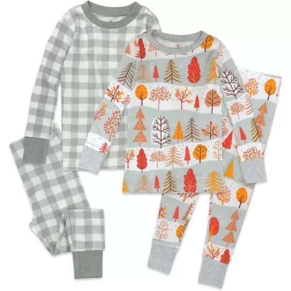 HonestBaby Multipack 2Piece Pajamas Sleepwear Pjs 100 Organic Cotton for Infant Baby Toddler Boys Unisex LegacyFeelin Fall