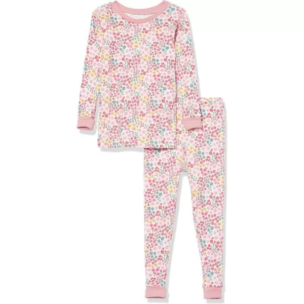 HonestBaby Multipack 2Piece Pajamas Sleepwear Pjs 100 Organic Cotton for Infant Baby Toddler Girls LegacyMeadow Floral Pink Blush