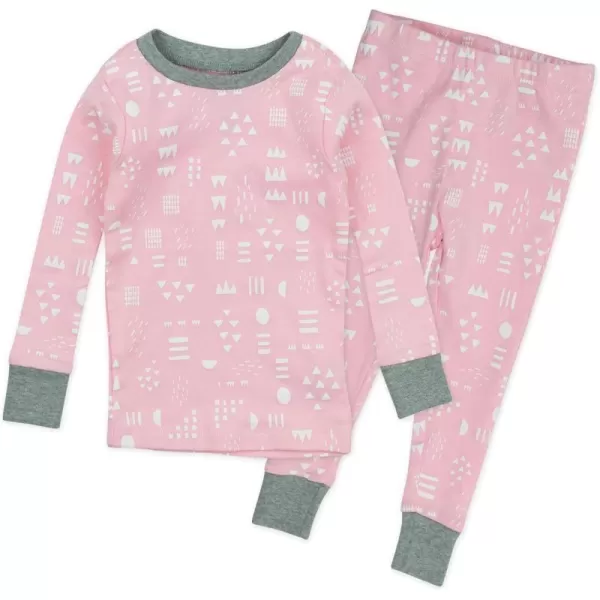 HonestBaby Multipack 2Piece Pajamas Sleepwear Pjs 100 Organic Cotton for Infant Baby Toddler Girls LegacyPattern Play Pink
