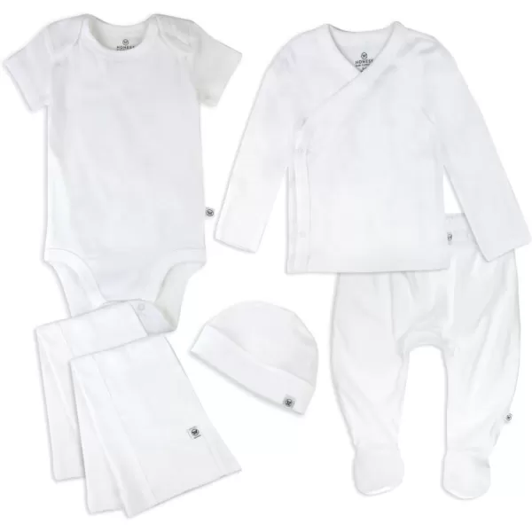 HonestBaby Multipack Gift Bundle Sets Mix Match Outfits 100 Organic Cotton for Newborn Infant Baby Boys Girls Unisex6 Honestly Pure White