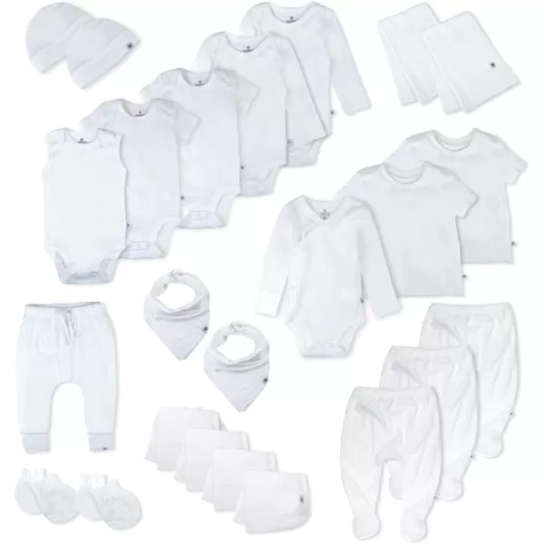 HonestBaby Multipack Gift Sets 100 Organic Cotton for Newborn Infant Baby Boys Girls Unisex24 Bright White
