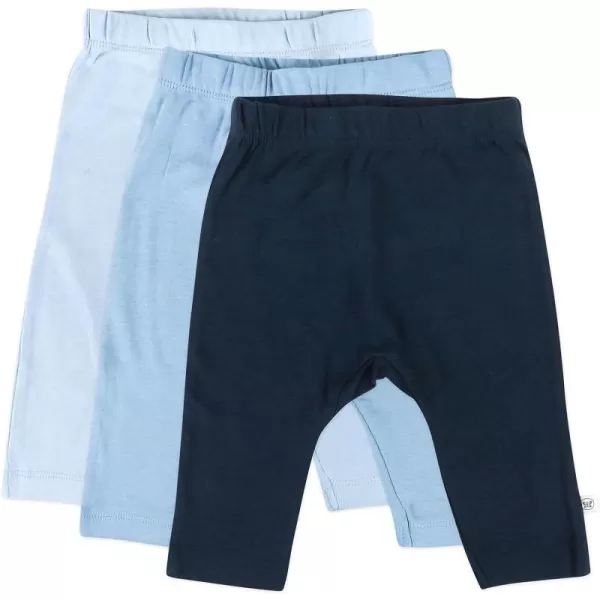 HonestBaby Multipack Harem Pants Roomy Fit Pull on Bottoms 100 Organic Cotton for Infant Baby Boys Girls Unisex3pack Blue Ombre