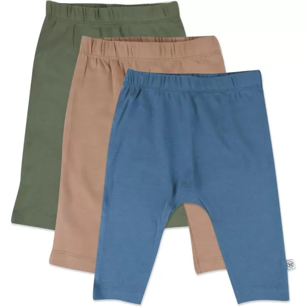 HonestBaby Multipack Harem Pants Roomy Fit Pull on Bottoms 100 Organic Cotton for Infant Baby Boys Girls Unisex3pack Earthy Blues